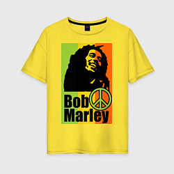 Футболка оверсайз женская Bob Marley: Jamaica, цвет: желтый