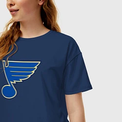 Футболка оверсайз женская St Louis Blues: Tarasenko 91, цвет: тёмно-синий — фото 2