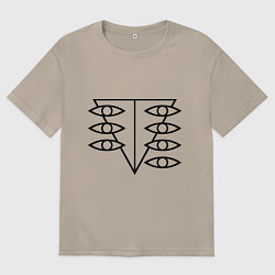 Футболка оверсайз женская Евангелион, цвет: миндальный