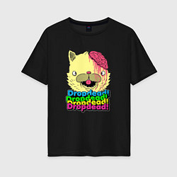 Футболка оверсайз женская Dropdead Kitty, цвет: черный