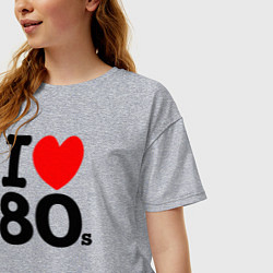 Футболка оверсайз женская I Love 80s, цвет: меланж — фото 2