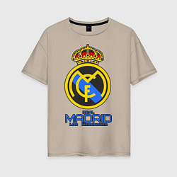 Футболка оверсайз женская Real Madrid, цвет: миндальный