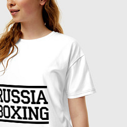 Футболка оверсайз женская Russia boxing, цвет: белый — фото 2