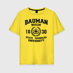 Футболка оверсайз женская BAUMAN University, цвет: желтый