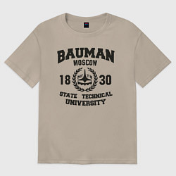 Футболка оверсайз женская BAUMAN University, цвет: миндальный