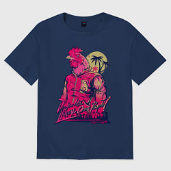 Футболка оверсайз женская Hooking Over People?, цвет: тёмно-синий