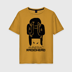 Футболка оверсайз женская Radiohead, цвет: горчичный