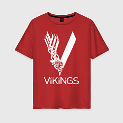 Футболка оверсайз женская Vikings, цвет: красный