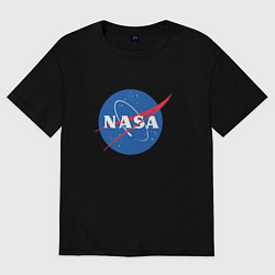 Футболка оверсайз женская NASA: Logo, цвет: черный