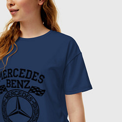 Футболка оверсайз женская Mercedes Benz, цвет: тёмно-синий — фото 2