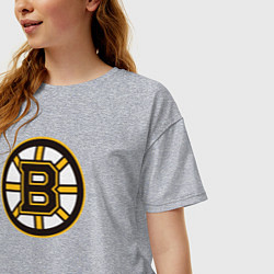 Футболка оверсайз женская Boston Bruins, цвет: меланж — фото 2