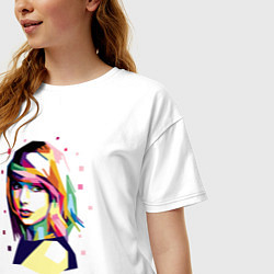 Футболка оверсайз женская Taylor Swift Art, цвет: белый — фото 2