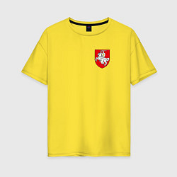 Футболка оверсайз женская Погоня: герб, цвет: желтый