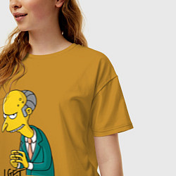 Футболка оверсайз женская Mr. Burns: I get money, цвет: горчичный — фото 2