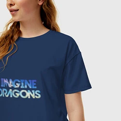 Футболка оверсайз женская Imagine Dragons: Clear Sky, цвет: тёмно-синий — фото 2