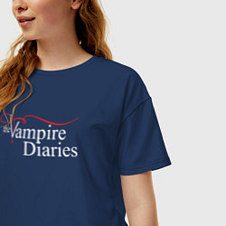Футболка оверсайз женская The Vampire Diaries, цвет: тёмно-синий — фото 2