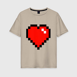 Футболка оверсайз женская Minecraft Lover, цвет: миндальный