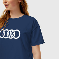 Футболка оверсайз женская AUDI VW, цвет: тёмно-синий — фото 2