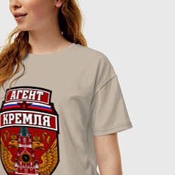 Футболка оверсайз женская Агент Кремля, цвет: миндальный — фото 2