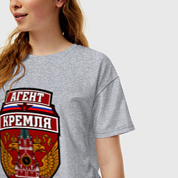 Футболка оверсайз женская Агент Кремля, цвет: меланж — фото 2