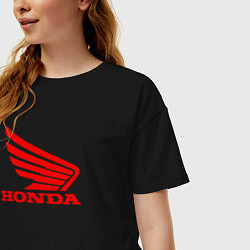 Футболка оверсайз женская Honda Red, цвет: черный — фото 2