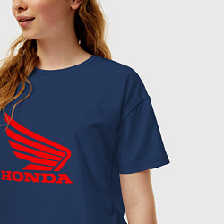 Футболка оверсайз женская Honda Red, цвет: тёмно-синий — фото 2