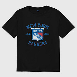 Футболка оверсайз женская New York Rengers, цвет: черный