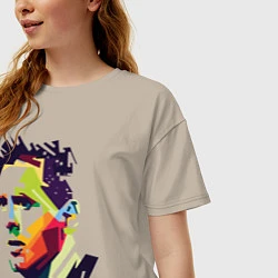 Футболка оверсайз женская Lionel Messi: fun-art, цвет: миндальный — фото 2