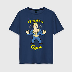 Футболка оверсайз женская Fallout: Golden gym, цвет: тёмно-синий
