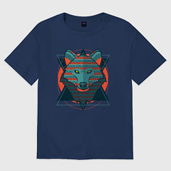 Футболка оверсайз женская Волчара, цвет: тёмно-синий