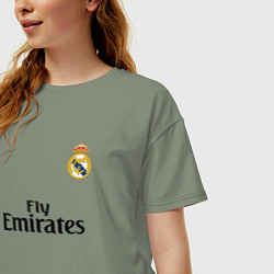 Футболка оверсайз женская Real Madrid: Fly Emirates, цвет: авокадо — фото 2