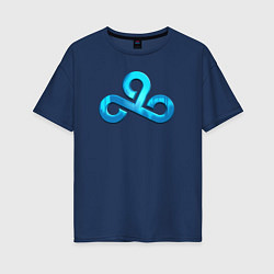 Футболка оверсайз женская Cloud9 Foil Металлический эффект, цвет: тёмно-синий