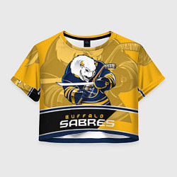 Футболка 3D укороченная женская Buffalo Sabres, цвет: 3D-принт