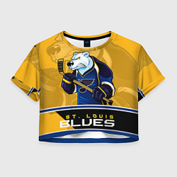 Футболка 3D укороченная женская St. Louis Blues, цвет: 3D-принт