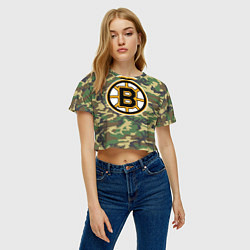 Футболка 3D укороченная женская Bruins Camouflage, цвет: 3D-принт — фото 2