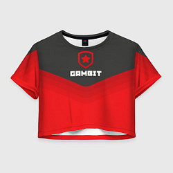 Футболка 3D укороченная женская Gambit Gaming Uniform, цвет: 3D-принт