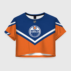 Футболка 3D укороченная женская NHL: Edmonton Oilers, цвет: 3D-принт