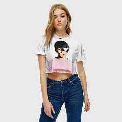 Футболка 3D укороченная женская Jungkook, цвет: 3D-принт — фото 2