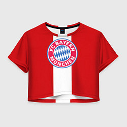 Футболка 3D укороченная женская Bayern FC: Red line, цвет: 3D-принт