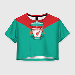Футболка 3D укороченная женская Liverpool: Green style, цвет: 3D-принт