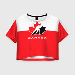 Футболка 3D укороченная женская Canada Team, цвет: 3D-принт