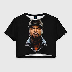 Футболка 3D укороченная женская Ice Cube, цвет: 3D-принт