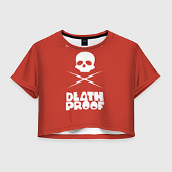 Футболка 3D укороченная женская Deatch Proof Skull, цвет: 3D-принт