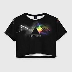 Футболка 3D укороченная женская Pink Floyd Logo, цвет: 3D-принт