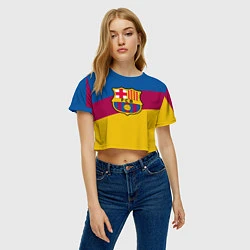 Футболка 3D укороченная женская FC Barcelona 2018 Colors, цвет: 3D-принт — фото 2