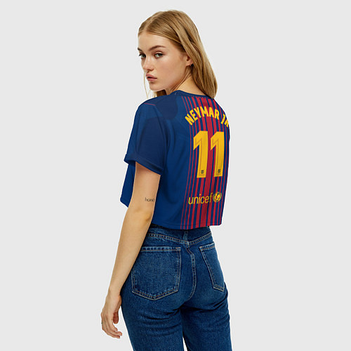 Женский топ Barcelona FC: Neymar Home 17/18 / 3D-принт – фото 4