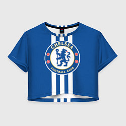 Футболка 3D укороченная женская FC Chelsea: Gold Lines, цвет: 3D-принт