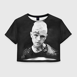 Футболка 3D укороченная женская Lil Peep: Black Edition, цвет: 3D-принт