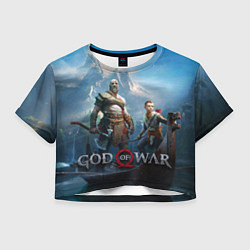 Футболка 3D укороченная женская God of War, цвет: 3D-принт