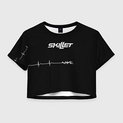 Футболка 3D укороченная женская Skillet Awake, цвет: 3D-принт